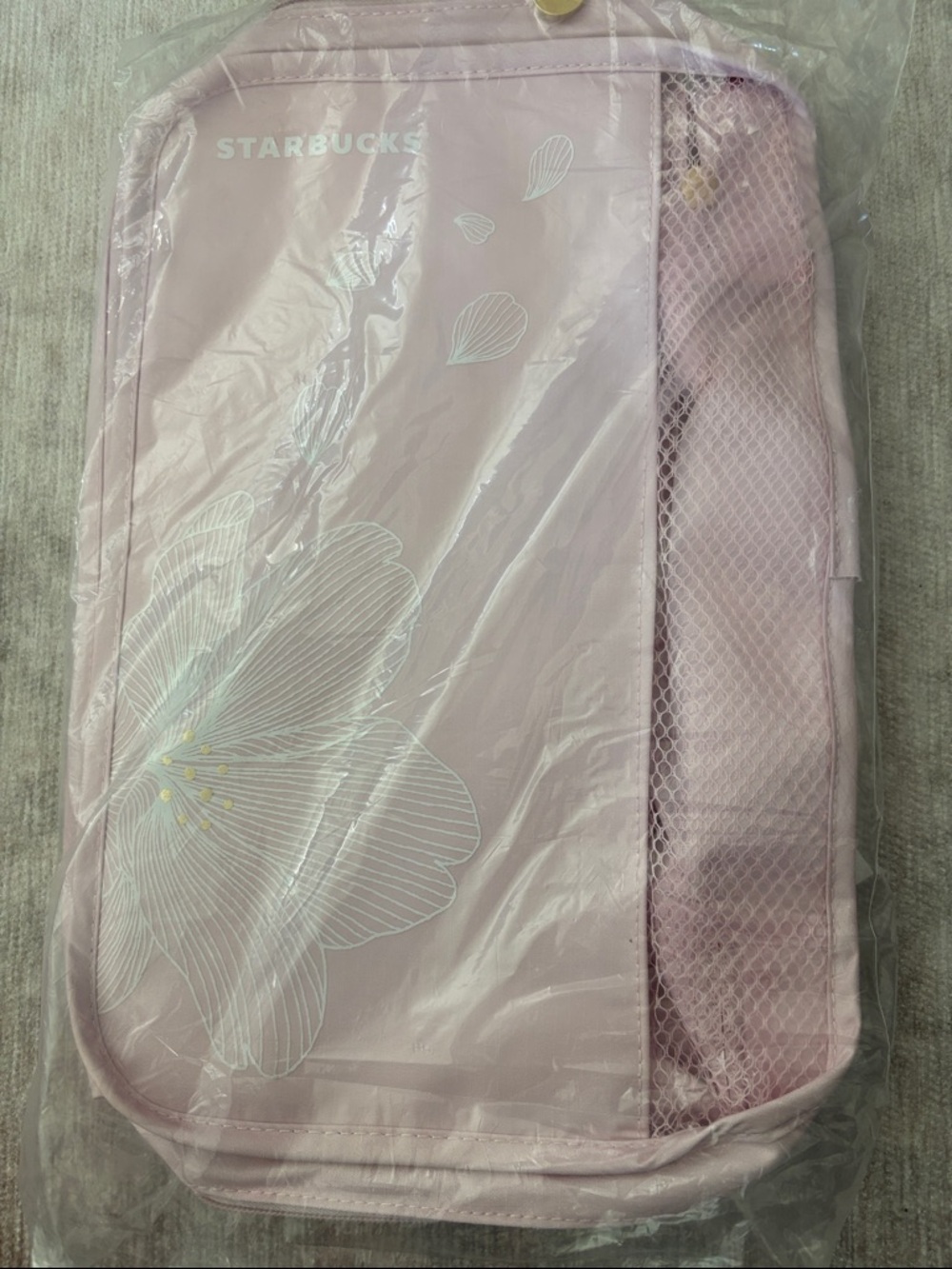 Starbucks Light Pink Floral Travel Pouch